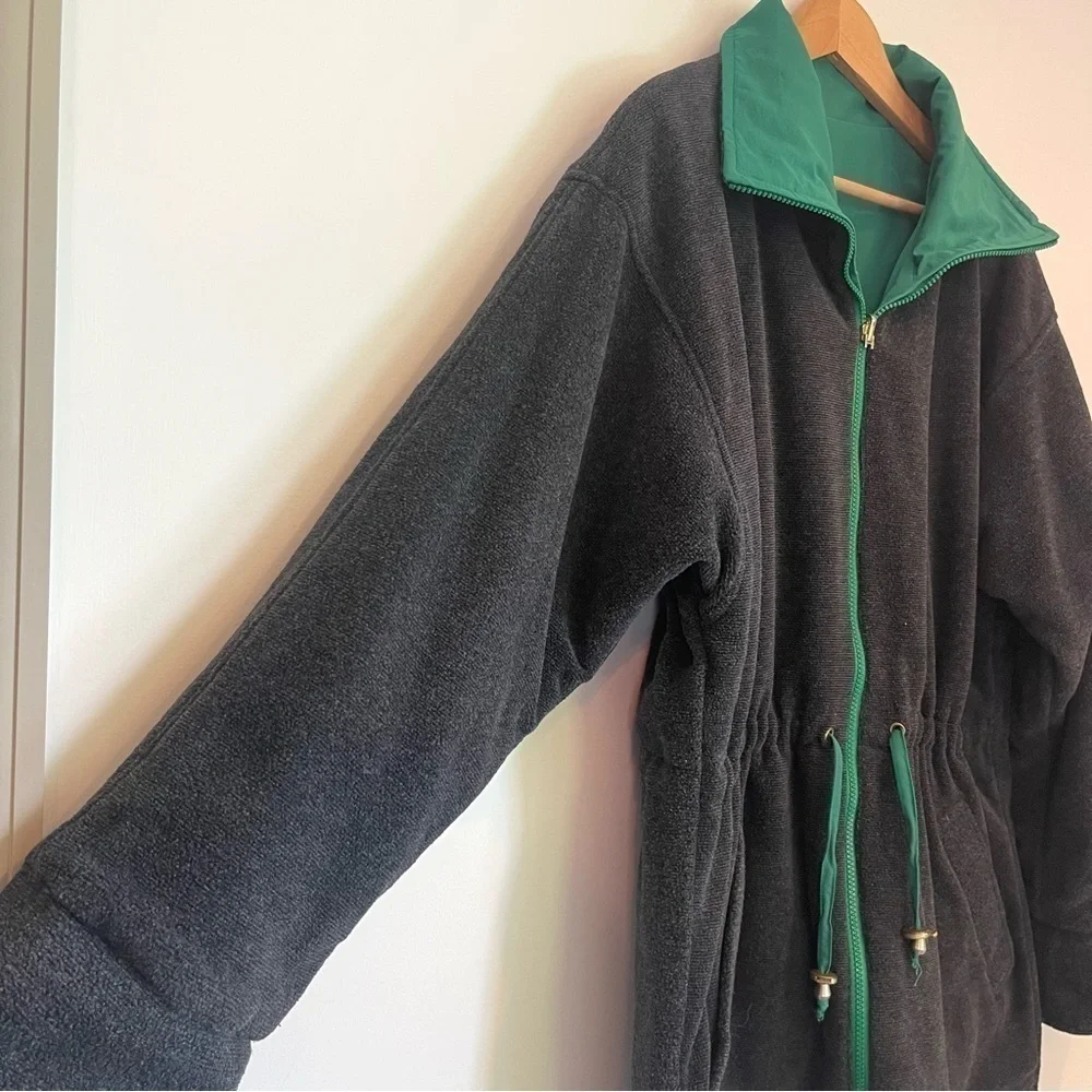 London Fog Rare Green & Black Reversible Utility‎ Jacket - Men's SZ Small